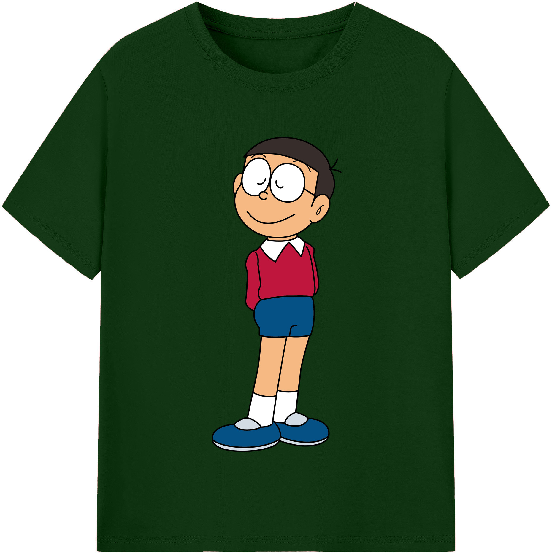 （画像用） ドラえもん 野比 のび太 Doraemon Nobita Nobi 綿100％半袖Tシャツ（フロントプリント）
